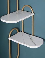 NEXT Marble Effect 4 Tier Corner Wall Shelf Shelves Multi Level Gold - BNIB