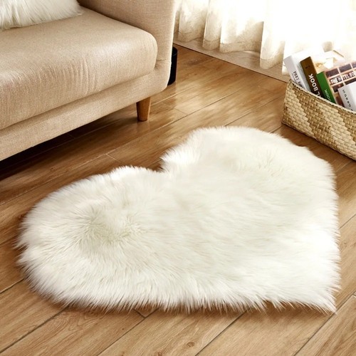 Love heart fluffy rugs shaggy - heart,