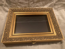 Display Case - Glass Screen with Detailed Wood Frame - Jewellery, Coins, Medals