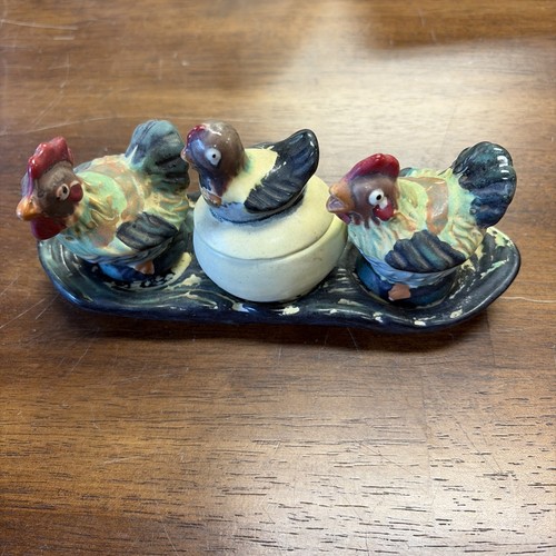 Rooster hen condiment tray set - hen,