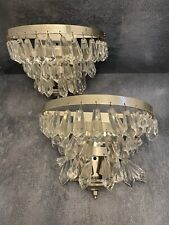 Pair Crystal Sconce Wall Lights Contemporary Bohemian Prism Glass