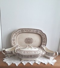Vintage Staffordshire 'Windsor' Dinner Set c.1880s,  Edge, Malkin, and Co