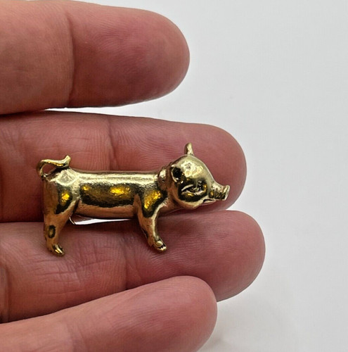 Small brass pig farm animal - small,