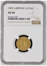 Shield Back 1892 Gold HALF