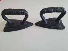 Pair of Small Cast Iron Flat Irons Paperweight Etc