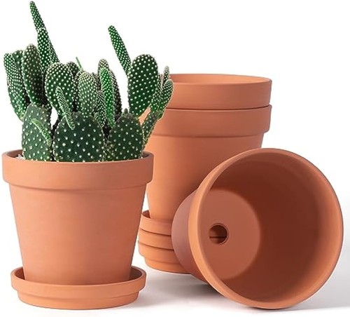 Inch terracotta flower - terracotta,
