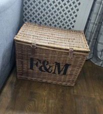 Large Fortnum & Mason F&M Wicker Hamper Basket Wedding Christmas Used 
