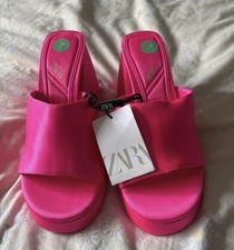 Zara Size 4 Fuschia Block Heel