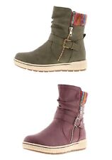 LADIES DR KELLER FUR CUFF FULLY FLEECE LINED LACE UP SIDE ZIP ANKLE BOOTS  SIZE