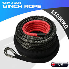 UK Stock Synthetic Winch Rope 20500lbs Towing Straps Road Recovery Rope 10MM*30M