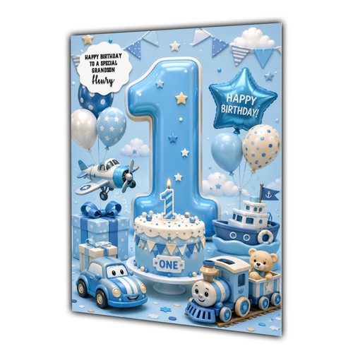 1st birthday card - birthday, for