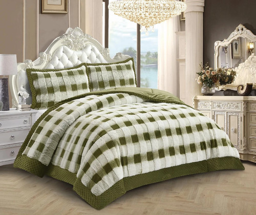 Faux fur velvet bedspread - velvet,