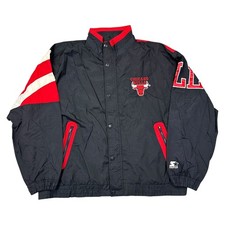 Vintage Starter Chicago Bulls NBA Jacket 90s Retro Red Black Mens XL