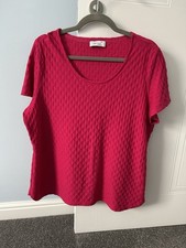 Per Una Weekend cerise pink patterned short sleeve top size 20