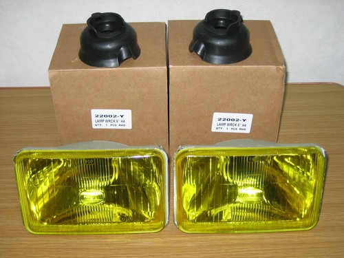 Yellow square headlights h4 - yellow,
