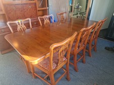 Beresford And Hicks Yew Dining Set Table And Dresser 1980s 8 Seater 2m X 900mm
