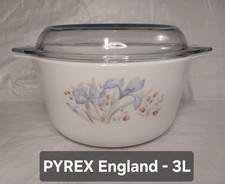 Pyrex Blue Iris Casserole Dish