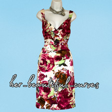 KALEIDOSCOPE FLORAL PRINT WEDDING OCCASION PARTY DRESS SIZE 16 new with tags