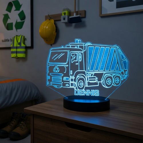 Dustbin lorry night - dustbin,