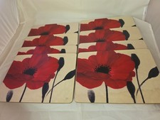 Set Of 8 Poppy Themed Dinner