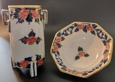 Imari vase and octagonal bowl