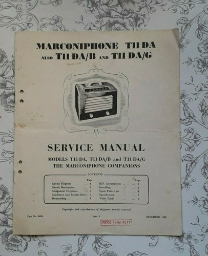 Marconiphone radio t11da also - ,