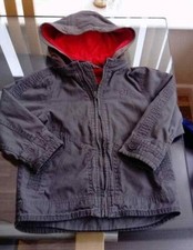 3 - 4 Years Coat Parka Style 3/4 Jacket Red Herring Hood Khaki School Casual