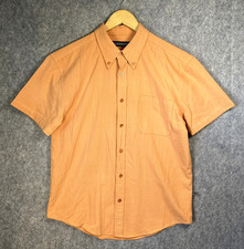 Vintage Soft Touch Shirt Mens S Orange Button Down Short Sleeve Copperstone