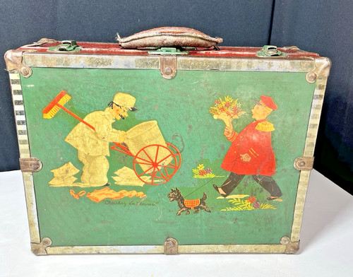 Metal travel box case leather - metal,