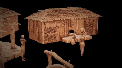 Wargaming african hut scenery - wargaming,