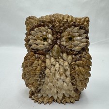 Unbranded Seashell Owl Figurine Handcrafted Natural Beige Coastal Ornament