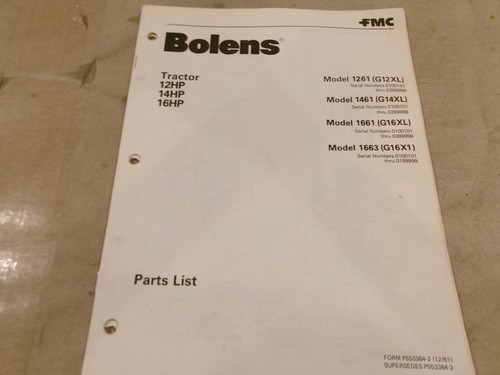 Bolens tractor 12hp 14hp 16hp - tractor,