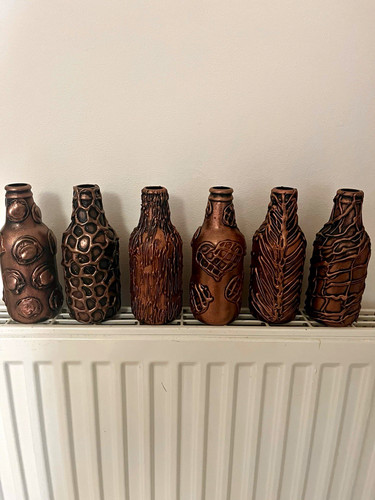 Decorative glass bottles set - glass,