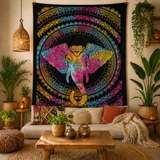 Elephant Mandala Tapestry Wall
