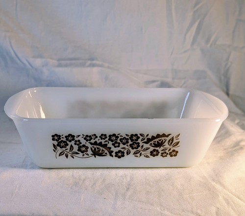 Vintage glasbake brown - vintage, floral