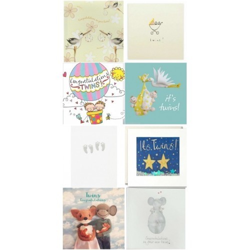 New baby twins card - twins,