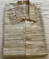 Raw Silk Indian Pakistani Men’s Kameez Kurta Top & White Salwar Suit Size L