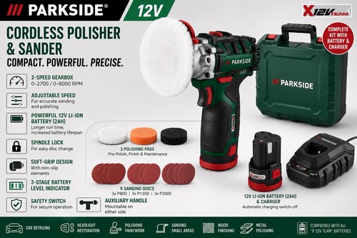 Parkside 12v cordless polisher - 12v,