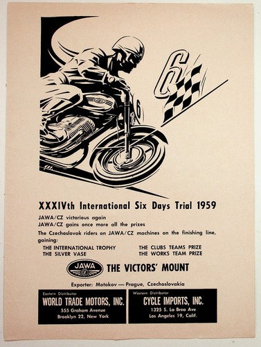 1959 jawa motorcycle racing - cz,