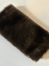 Vintage Faux Fur Hand Muff Warmer Brown 1950s Style Retro Winter Accessory