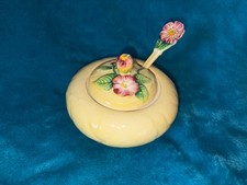 Carlton Ware Wild Rose Preserve Pot With Spoon