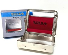 Rizla Metal Automatic Rolling Tin Tobacco Roll Up Case Cigarette Machine Box New
