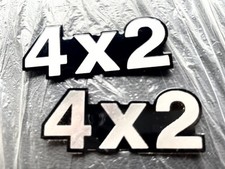 TWO METALLIC DECAL STICKER 4x2