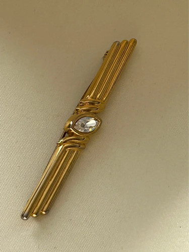 Vintage gold tone clear
