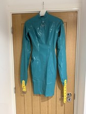 Libidex - Latex Rubber Yasmina Bondage Arm binder Dress - Turquoise - Medium
