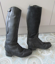 ARIAT Junior Bromont Tall H2O Boots Size Uk 1 (33) Black waterproof leather V.GC