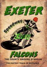 Exeter Speedway Retro Style Aged Look A4 Size Poster Print