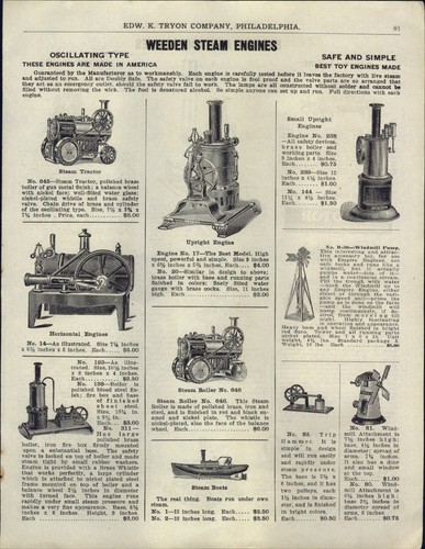 1929 paper toy weeden - ad, steam