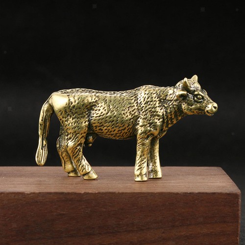 Brass cow figurine tiger - brass,