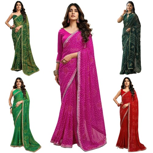 Women georgette bandhani - georgette,